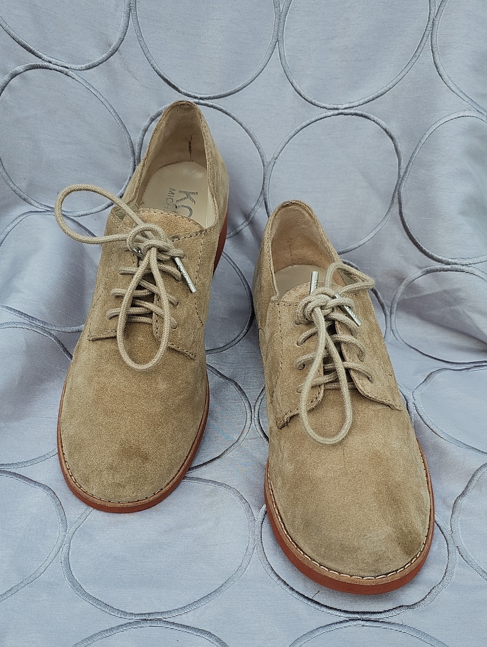 Michael Kors Beige Suede Chukka Lace-Up Boots Classic Lightweight Dirty Buck Ak